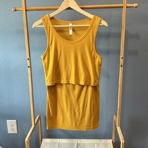 Latched Mama Marigold Ribbed Nursing and Maternity Tank SMALL EUC